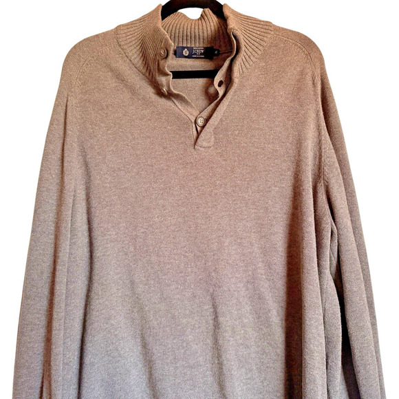 JCrew Sz XL 100% Cotton Sweater Neutral‎ Light Academia Cabincore Preppy - Picture 6 of 12